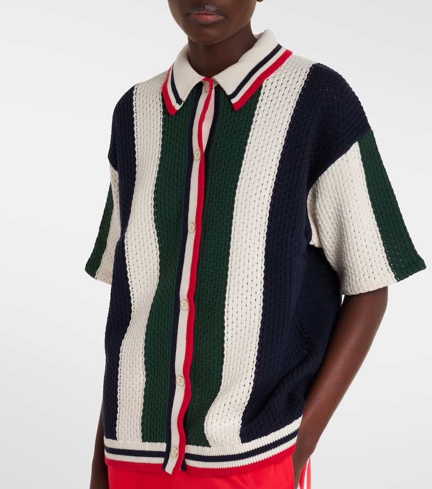 Reverie Chino striped open-knit cotton shirt