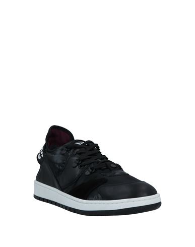 Man Sneakers Black Size 10 Calfskin, Textile fibers