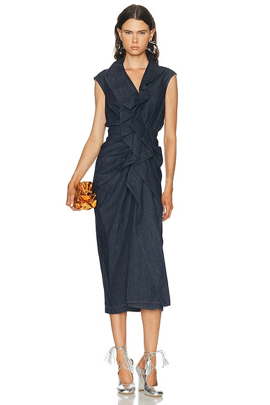 Dries Van Noten Davyl Dress in Indigo - Blue. 40 also