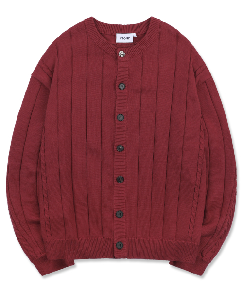 XTK178 Metal Button Round Knit Cardigan