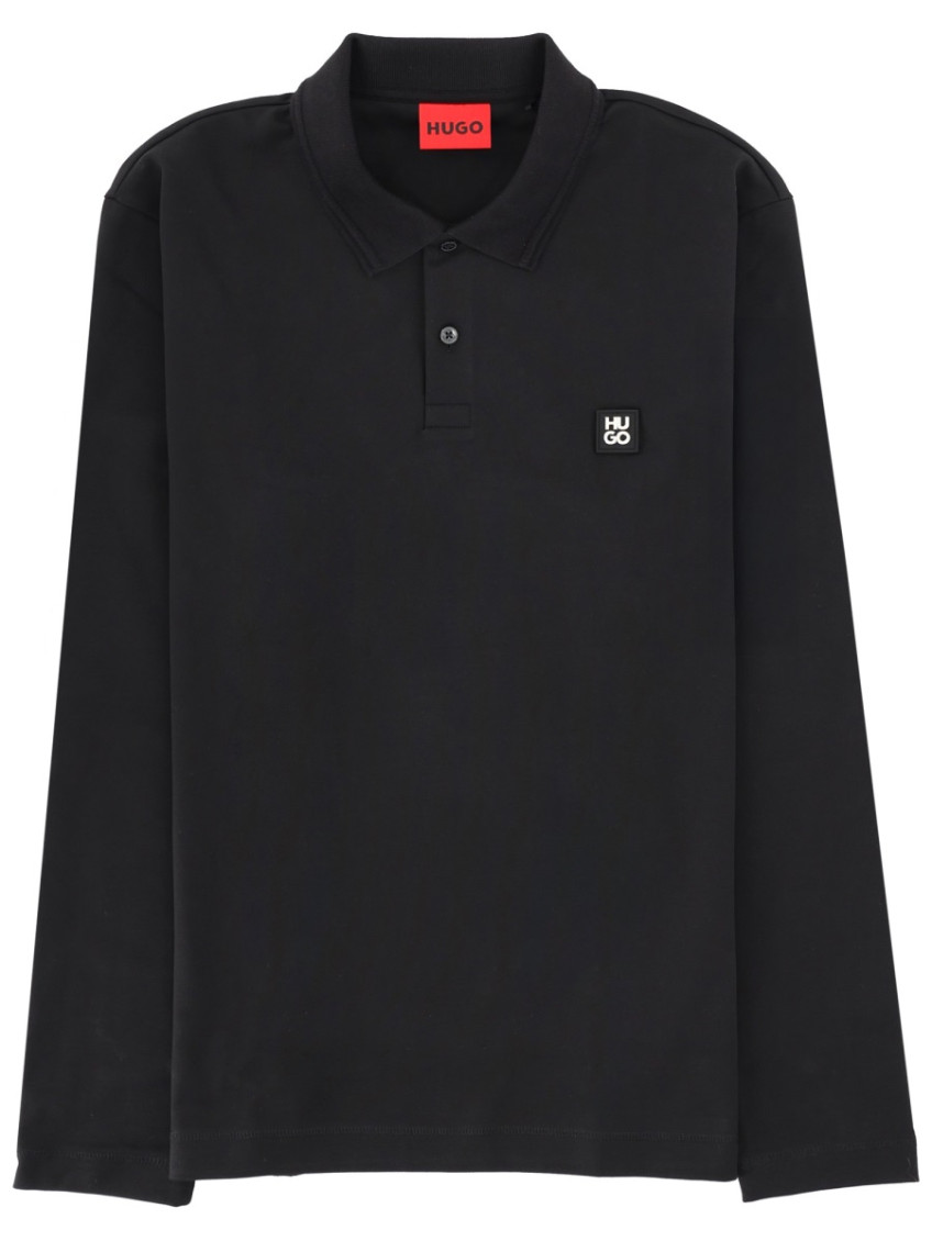 Black Logo Shirt Collar Polo