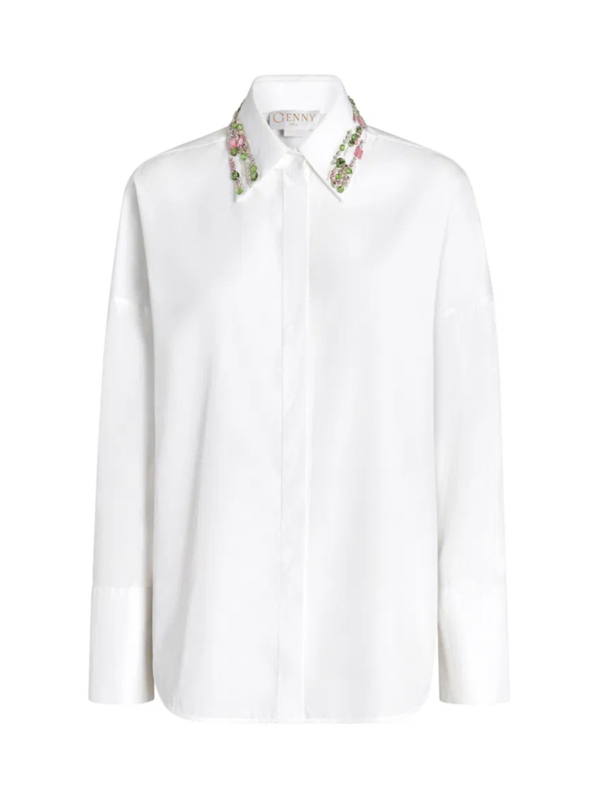 Shirt With Jewel Collar