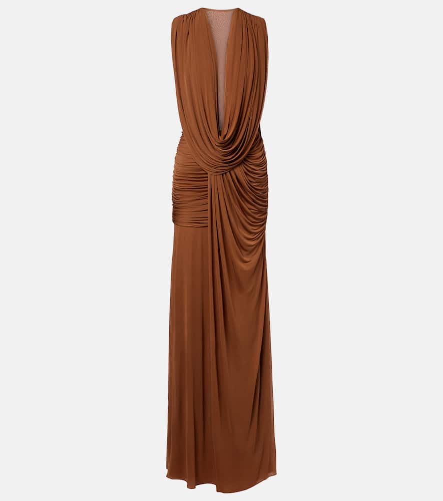 Ripple draped jersey gown