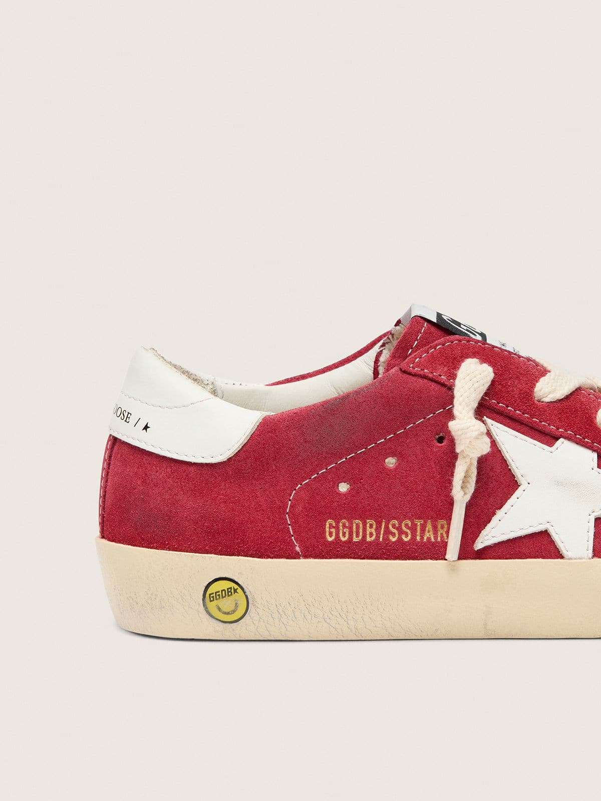 Golden Goose - Young Super-star In Red Suede With White Leather Star And Heel Tab