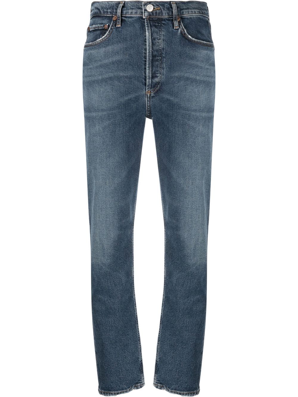 High-waisted slim-fit jeans - Blue