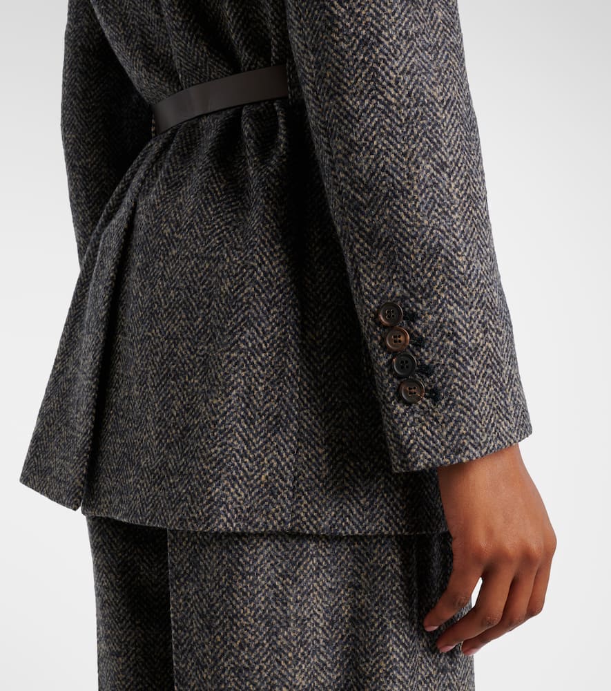 Herringbone Monili wool-blend tweed blazer