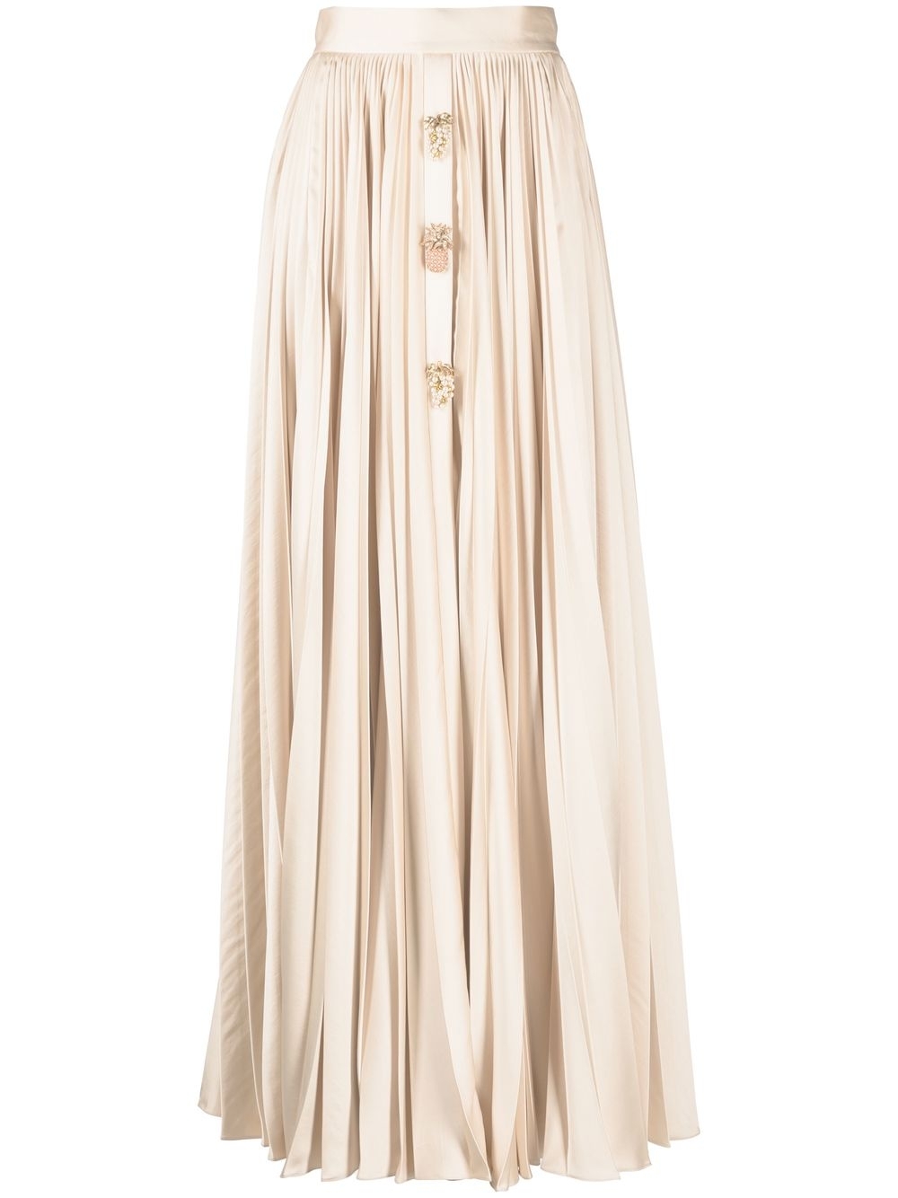 Pleated maxi skirt - Neutrals