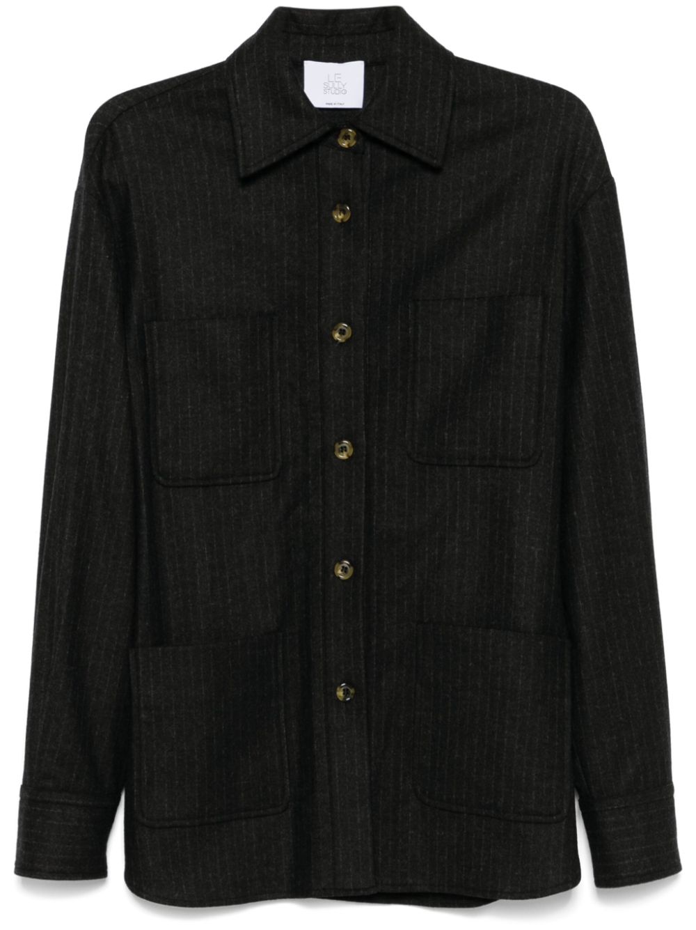 Pinstriped overshirt - Grey