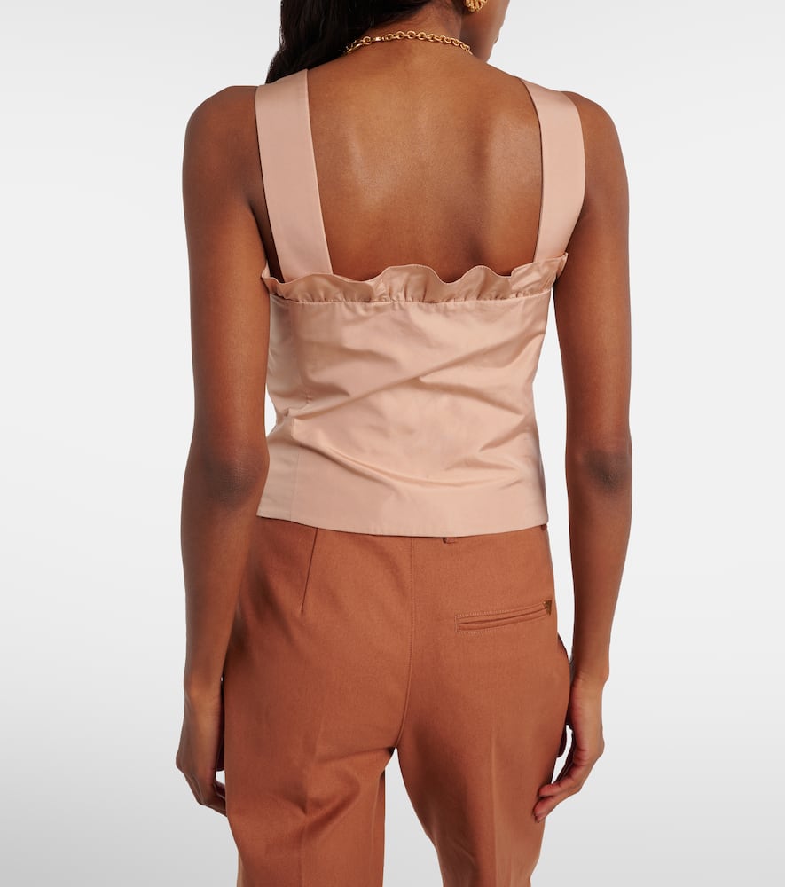 Chloé Gathered ruffled taffeta crop top