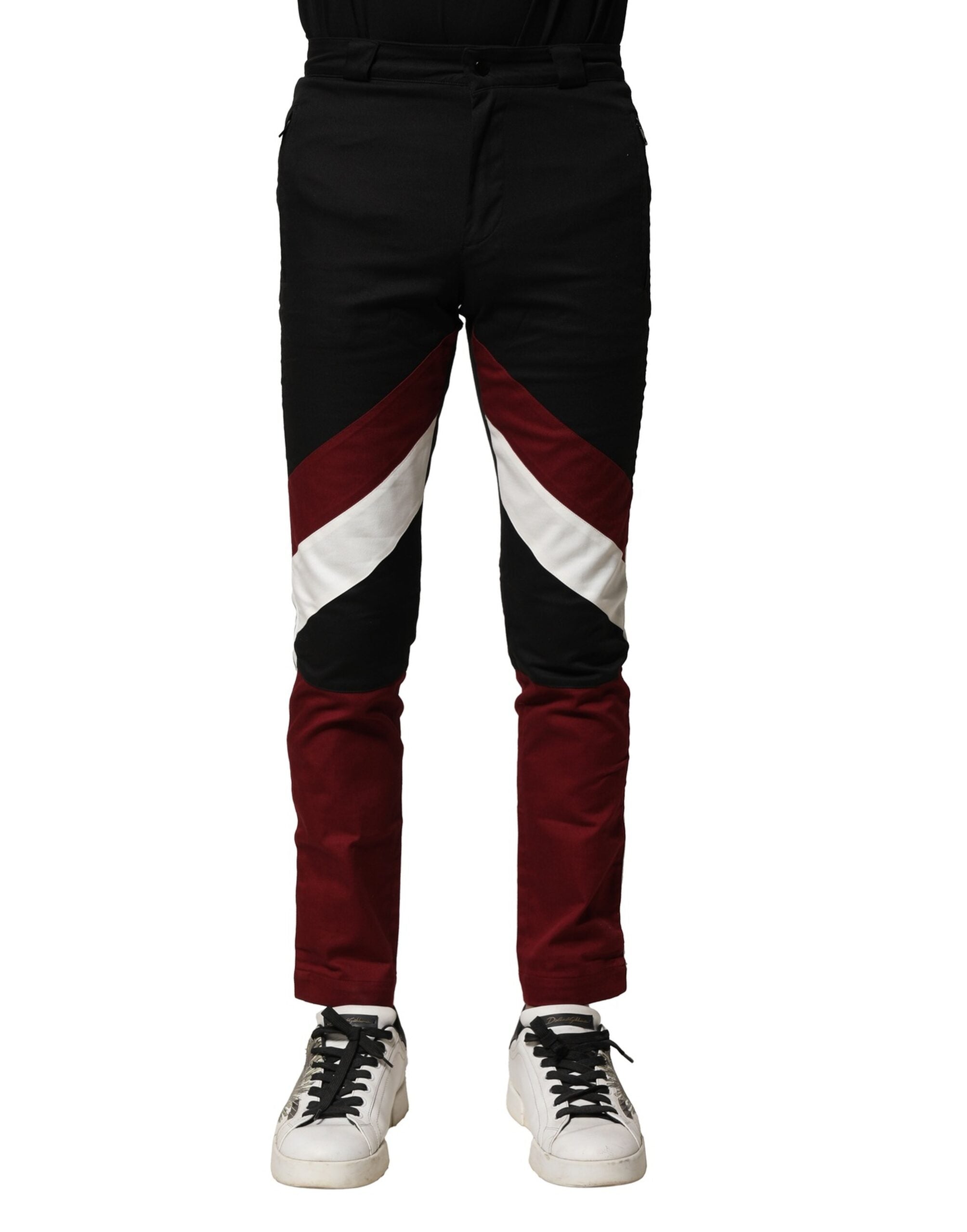 Colorblock Cotton Joggers — Black