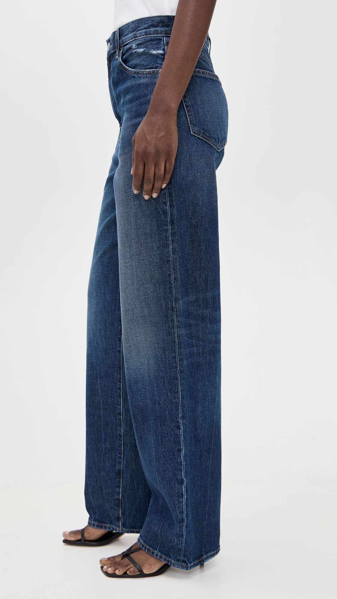 A. L.C. The 747 Relaxed Wide Jeans Dark Classic Blue