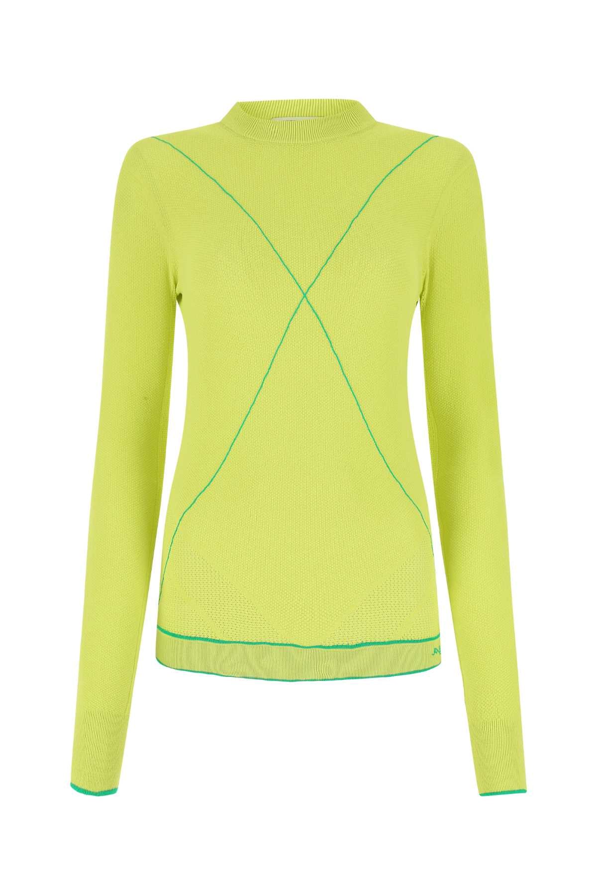 Viscose-Blend Knit Sweater — Yellow
