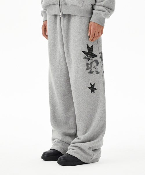 PRAY APPLIQUE SWEAT PANT GREY