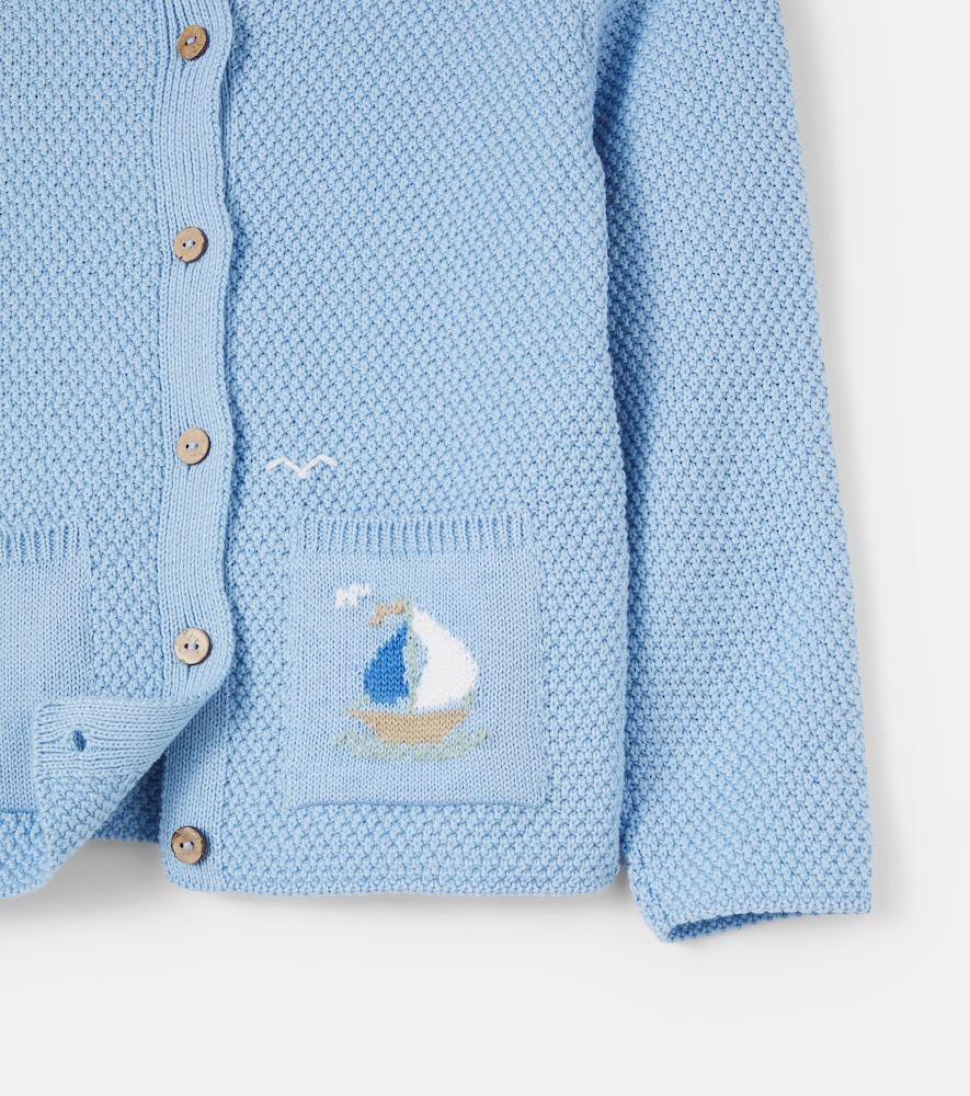 Embroidered cotton cardigan