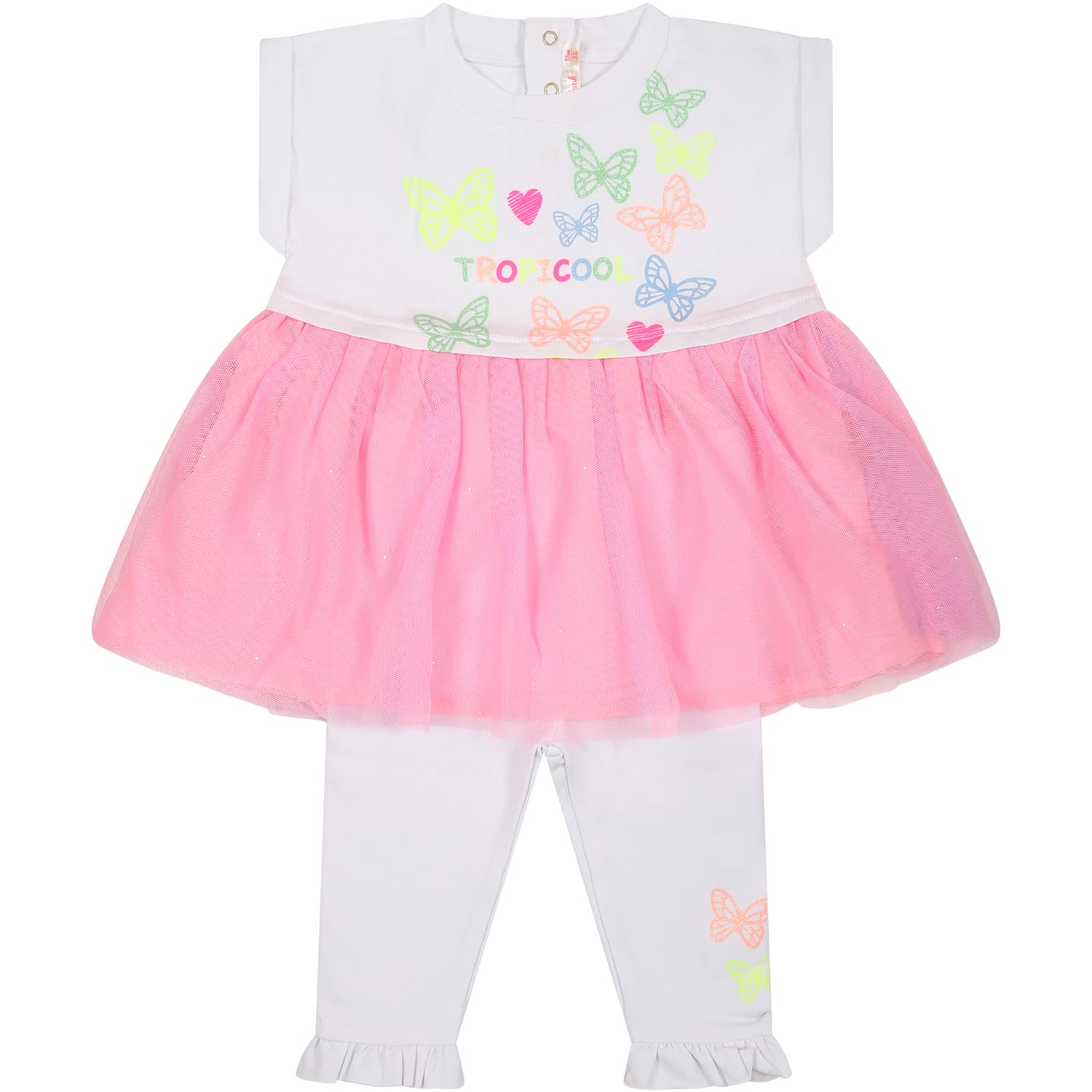 White Suit For Baby Girl With Butterflies And Hearts