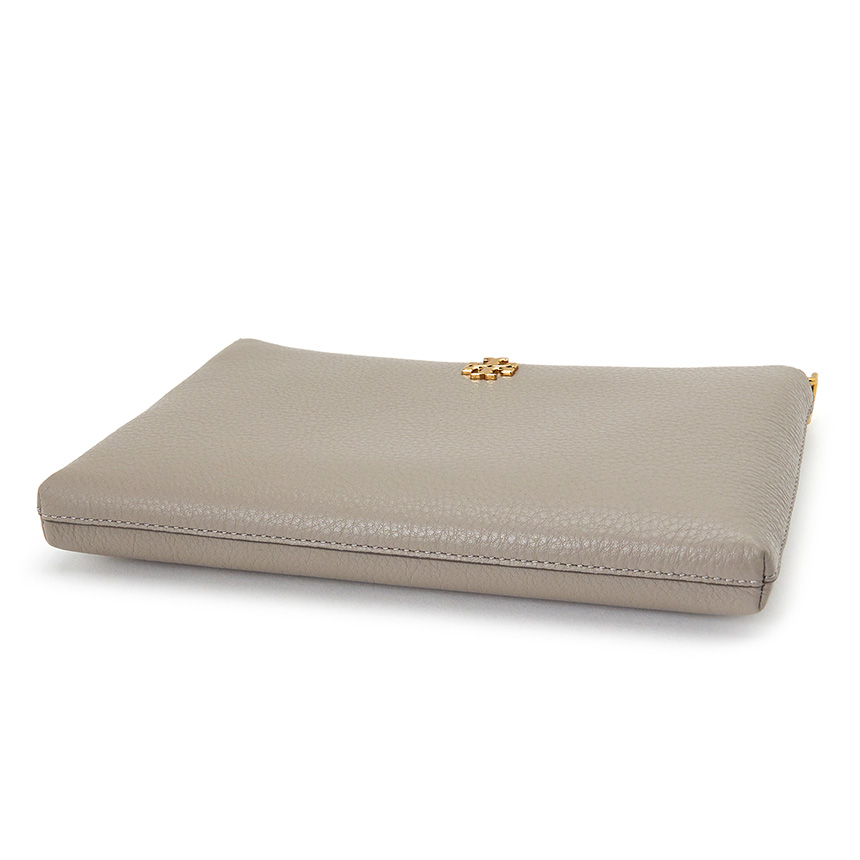 Kira Clutch In Grey Leather