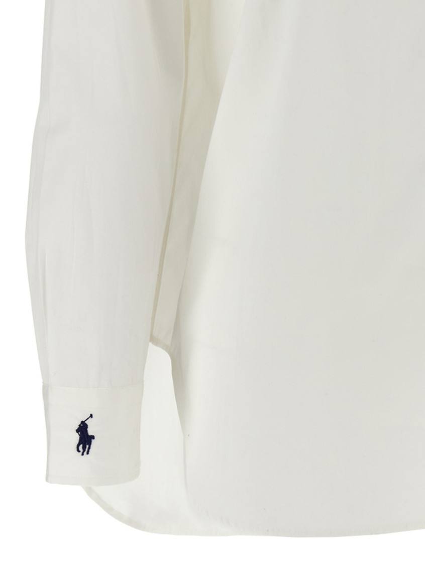 White Embroidered Logo Shirt