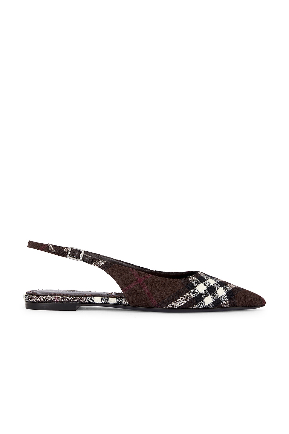Burberry Dame Slingback Flat in Mahogany Ip Check - Brown. 37 also in