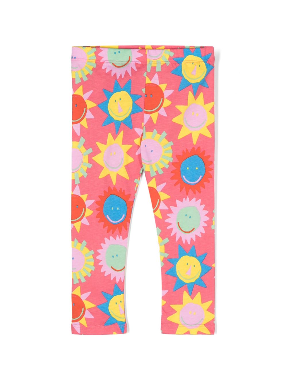 Illustration-print cotton leggings - Pink