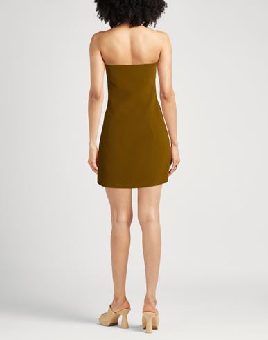 Woman Mini dress Khaki Size 6 Acetate, Viscose, Polyamide