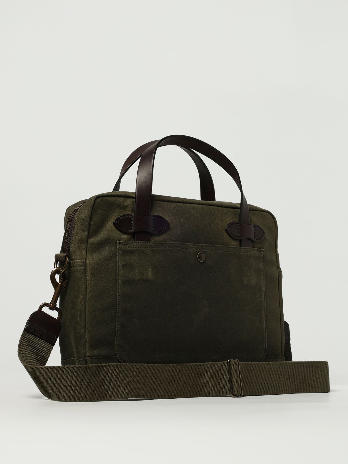 Rugged twill cotton holdall - Brown