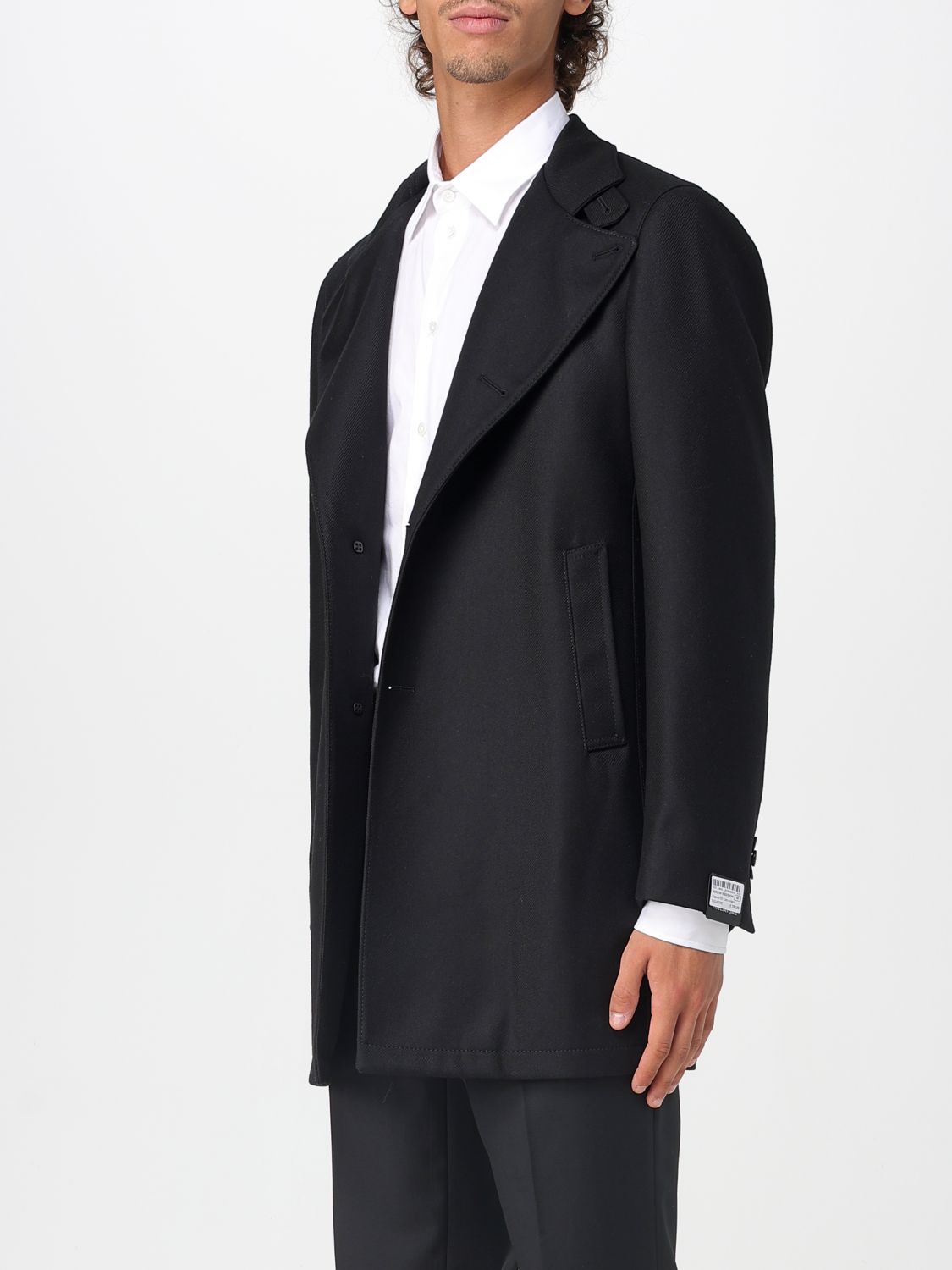 Peaked virgin-wool coat - Blue