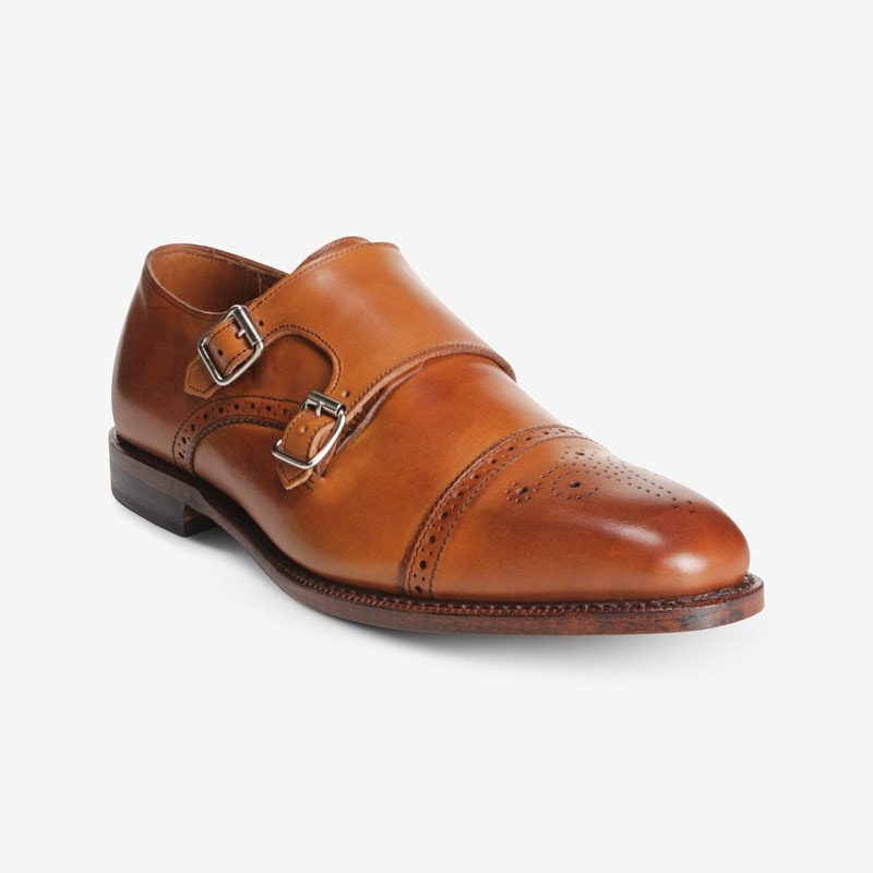 St. John's Double Monk Strap Dress Shoe in Walnut Brown Leather