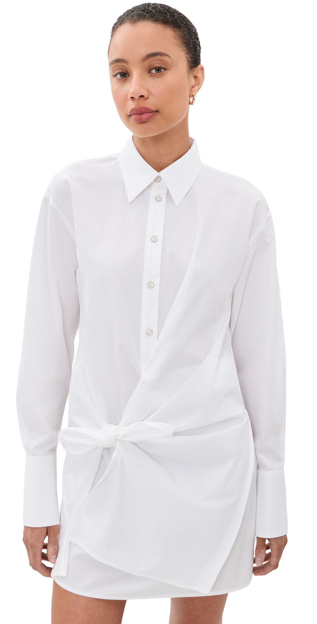 Knot Shirt Dress White