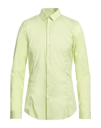 Man Shirt Light green Size 36 Cotton, Polyamide, Elastane
