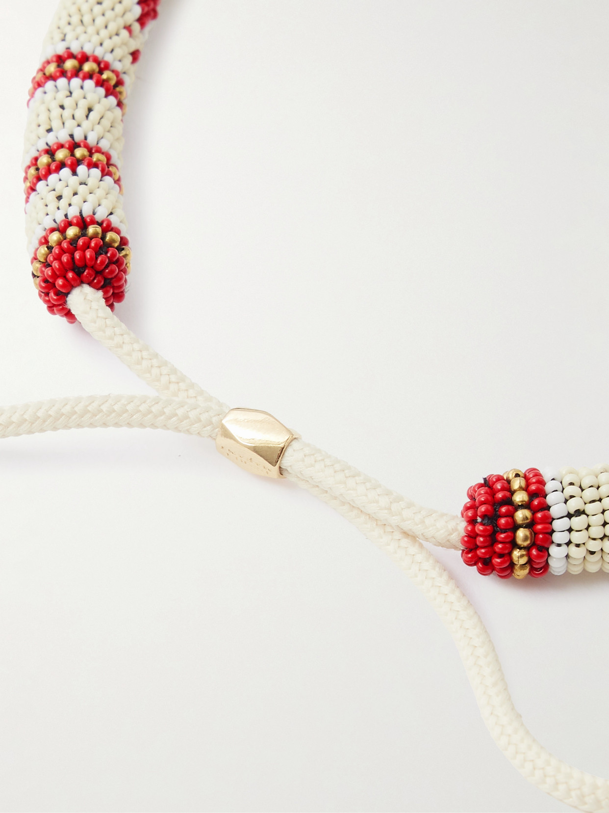 Nina Beaded Glass And Cord Necklace - White