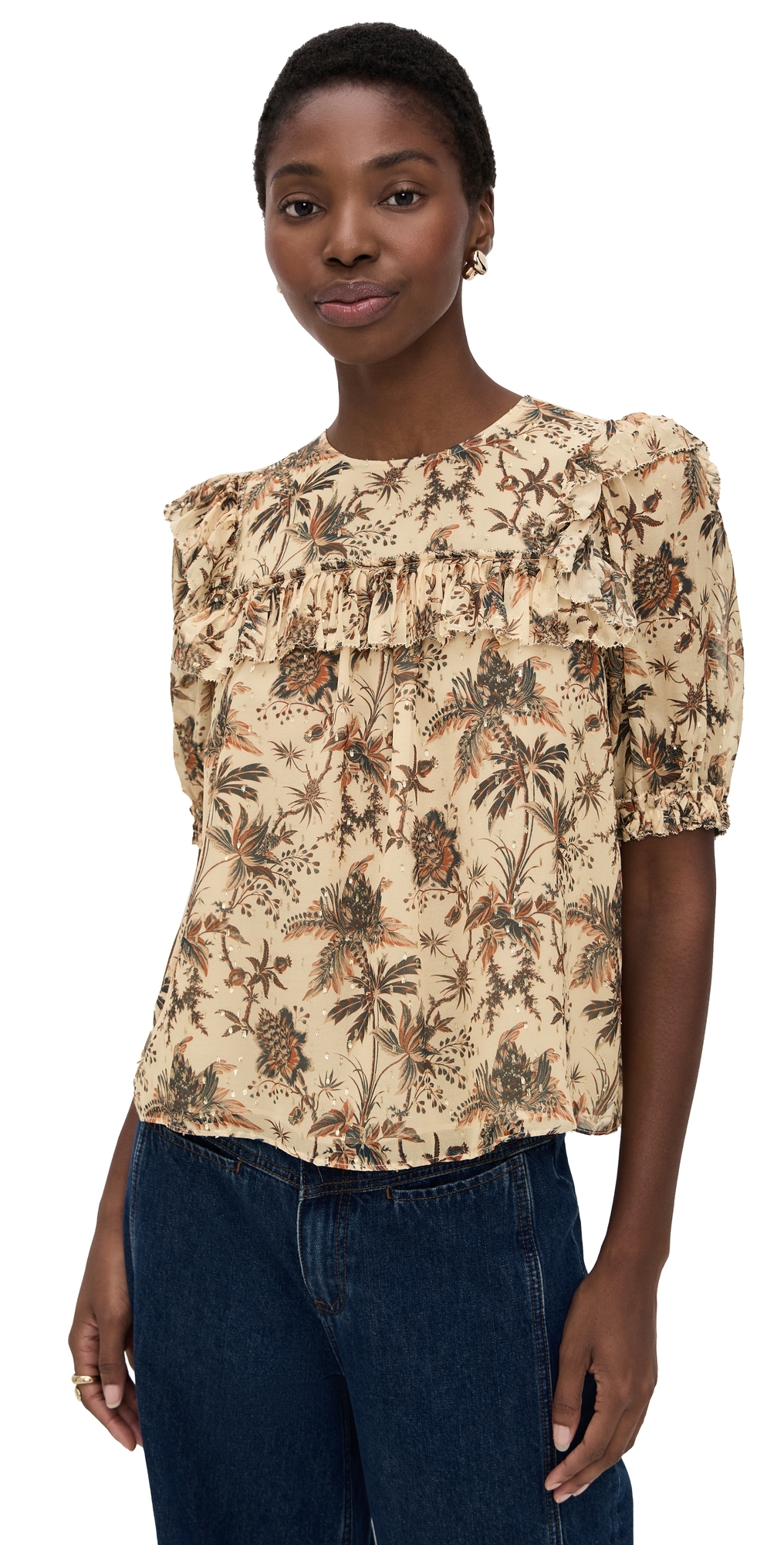Jodie Puff Sleeve Top Cameo