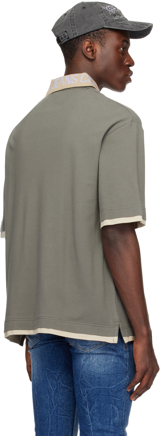 Versace Jeans Couture Khaki Intarsia Polo