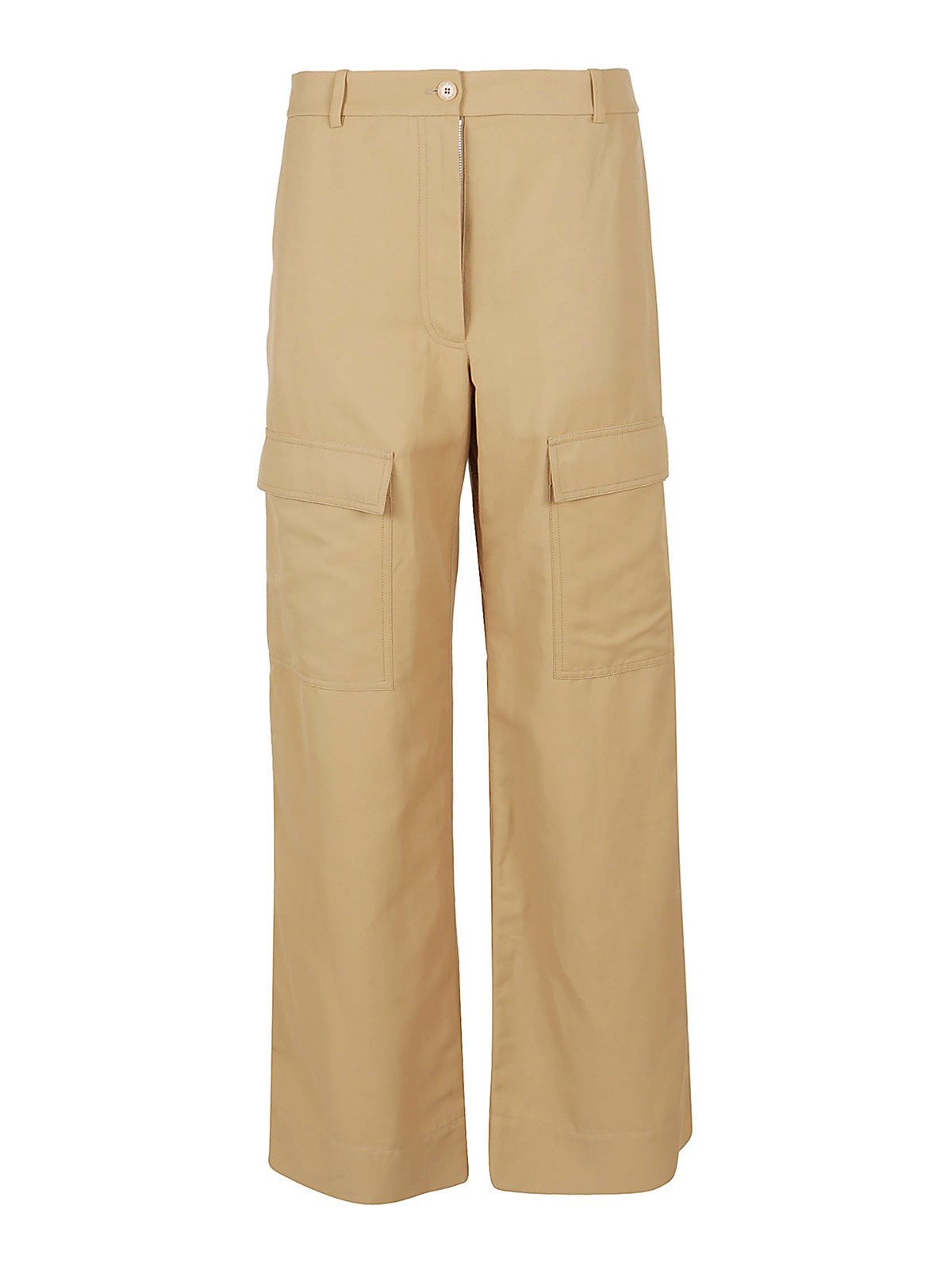Cotton wide-leg cargo pants