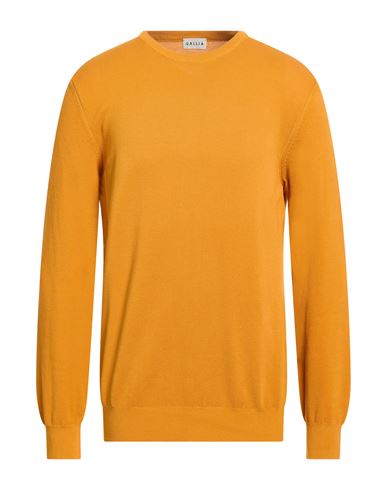 Man Sweater Orange Size 44 Cotton