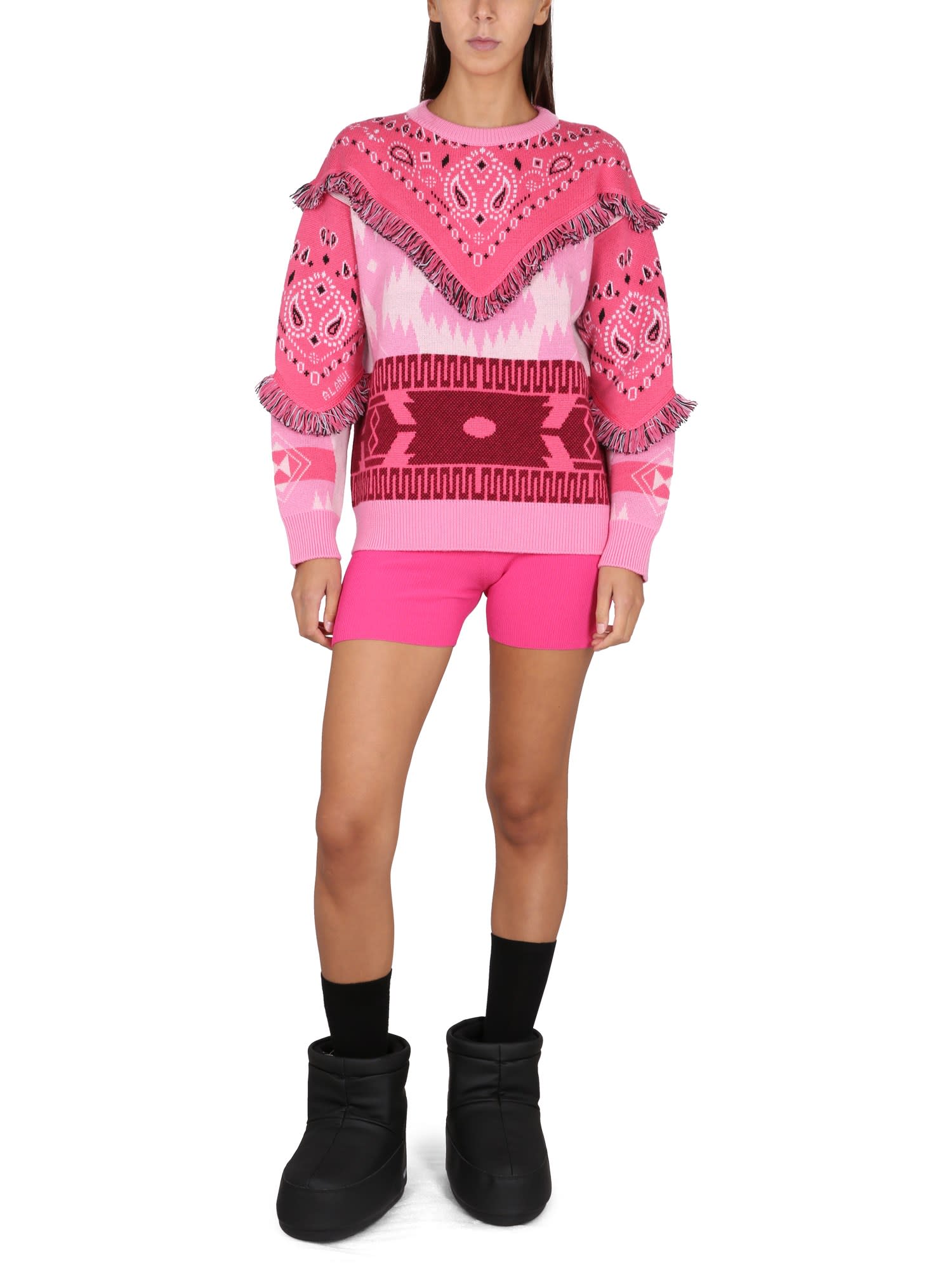 Sweat-shirts Jacquard Sweater With Icon Patches