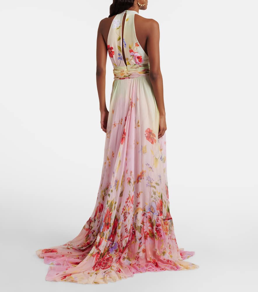 Floral silk gown