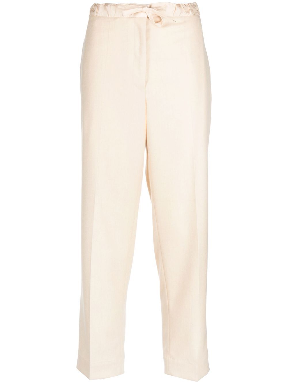 Drawstring cropped trousers - Grey