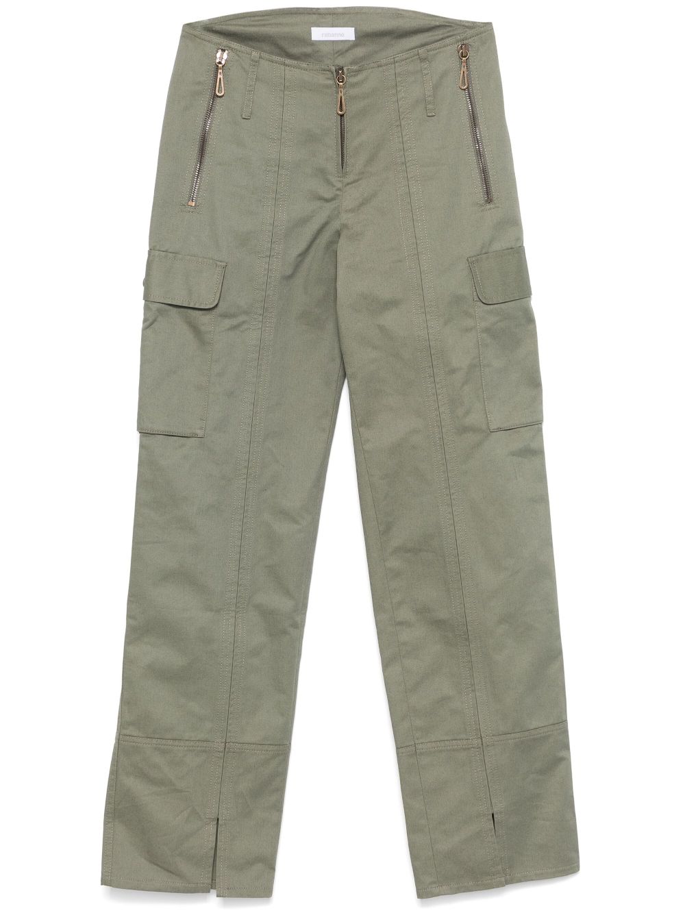 Straight-leg cargo trousers - Green