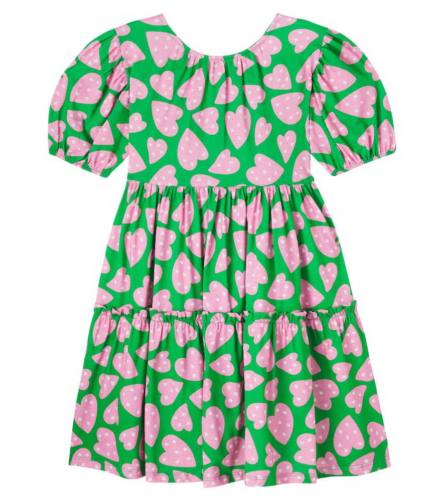 Fábula Malha Corazones tiered cotton dress