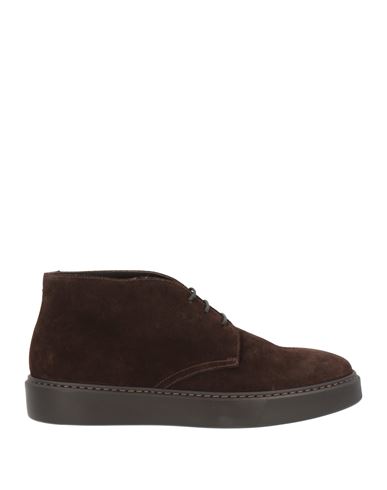 Man Ankle boots Chocolate brown Size 10.5 Leather