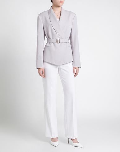 Woman Blazer Light grey Size 10 Virgin Wool