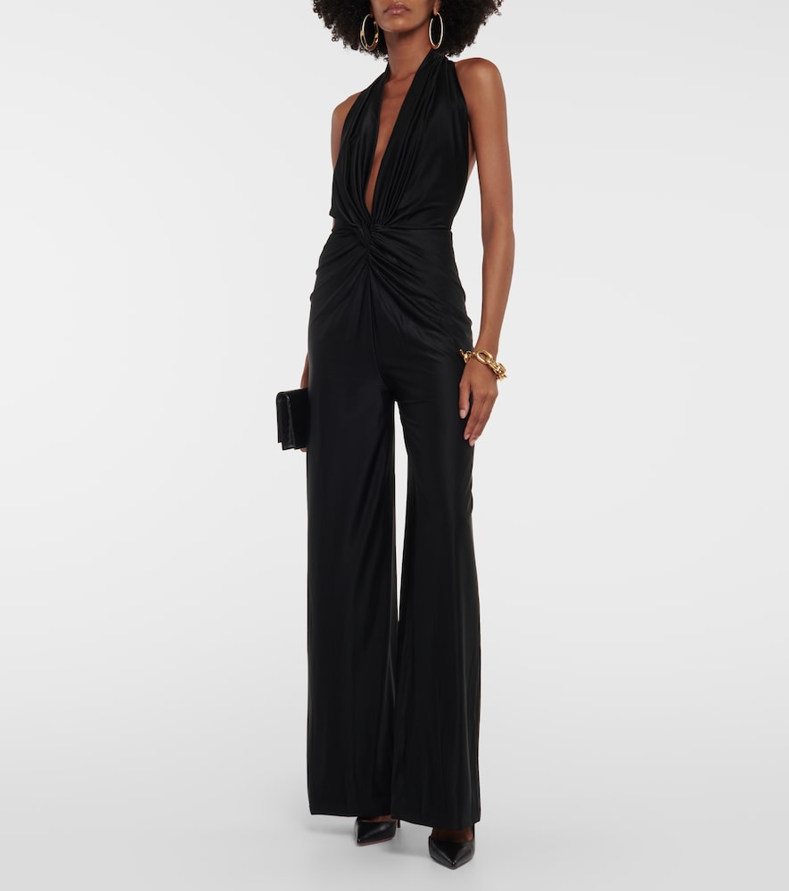 Halterneck jersey jumpsuit