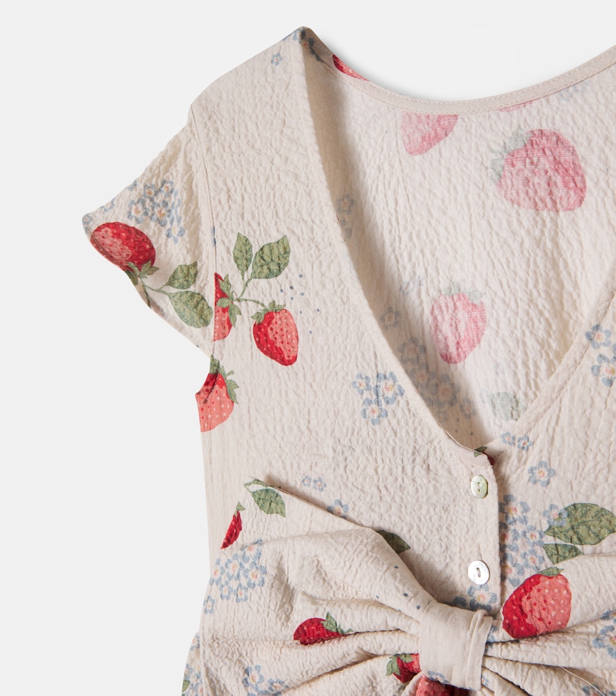 Konges Sløjd Ava bow-detail printed cotton dress