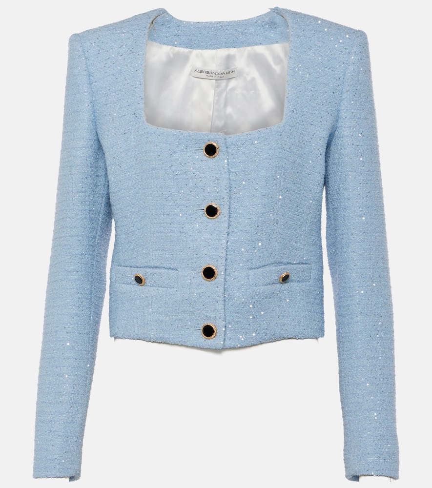 Sequined tweed jacket