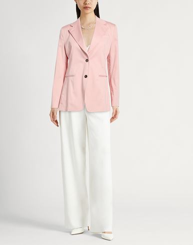 Woman Blazer Pink Size 10 Cotton, Elastane