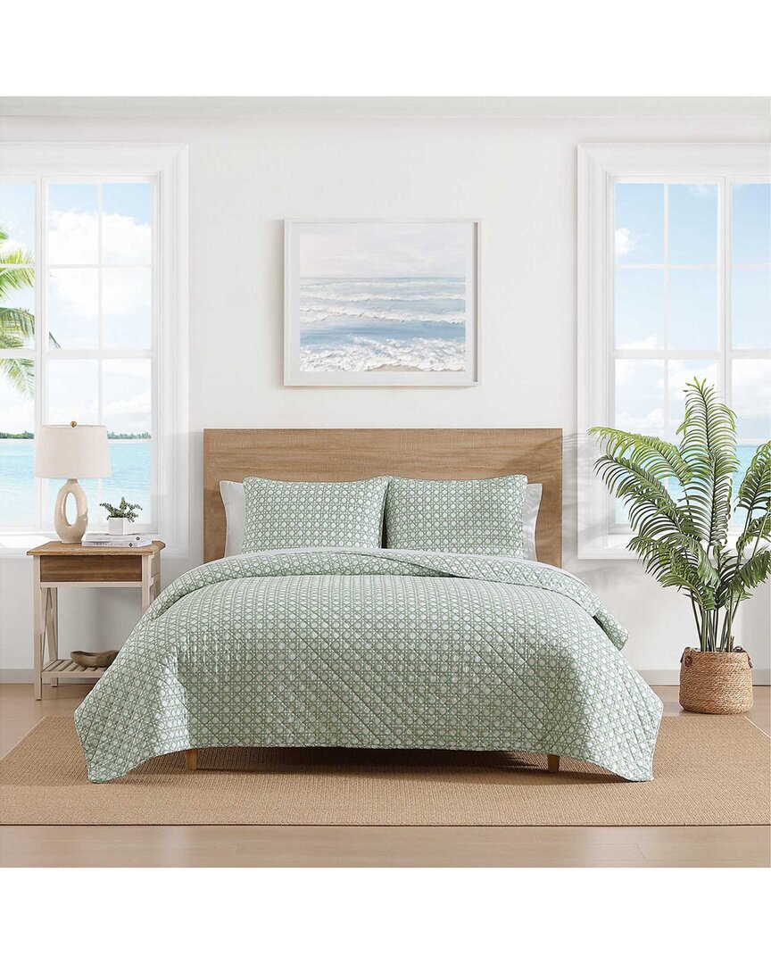 Tommy Bahama 136 Thread Count Bahama Diamond Isle Cotton Reversible Quilt Set