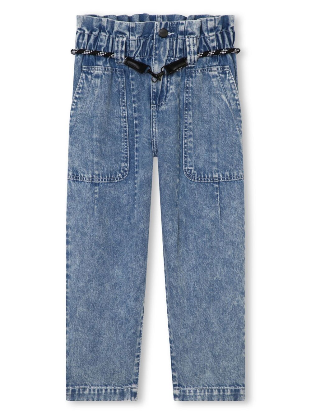 Belted straight-leg jeans - Blue