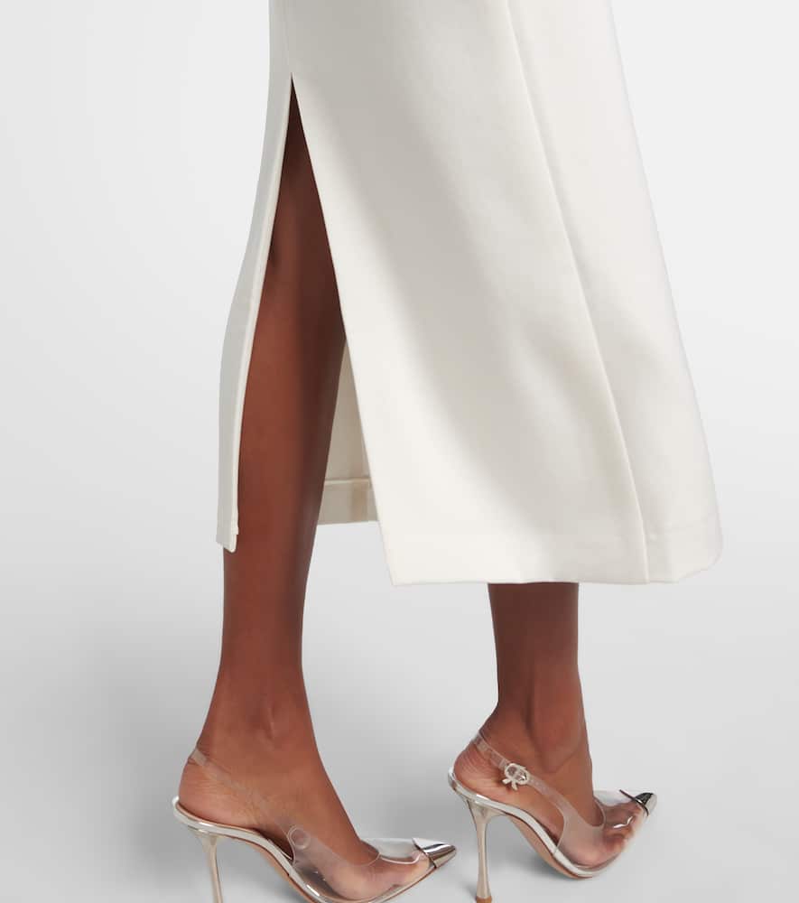 Bow-detail crêpe satin gown