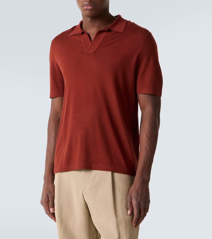 Cashmere and silk polo sweater