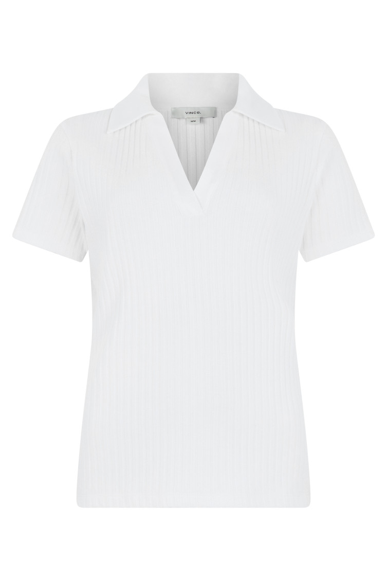 Vince - ribbed knit polo shirt slim fit